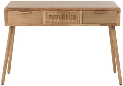 Drewniana konsola z szufladami JANIE - naturalny
